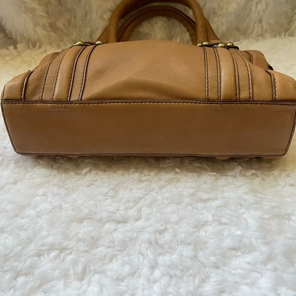 Banana Republic leather medium satchel with gold tone hardwares